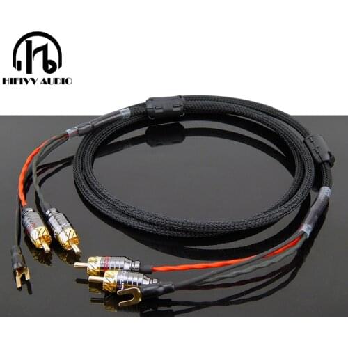 Hi End Audio RCA Cable of Independent Shielded Signal Line Of LP Vinyl Record Player Amplifier Chassis Gold Plated Connector