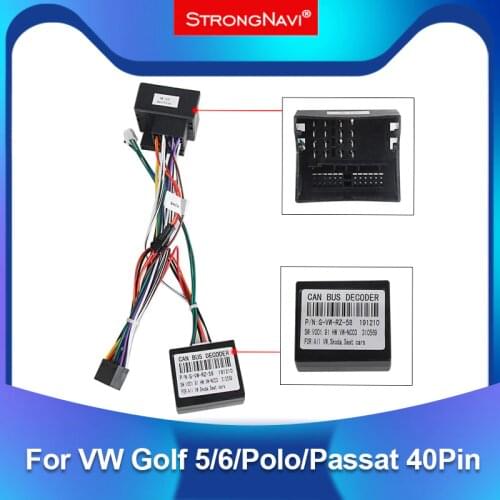 Car Radio ISO Adapter Switch Cable Quadlock Adapter For Volkswagen Polo Bora Golf V Touran Tiguan 40Pin