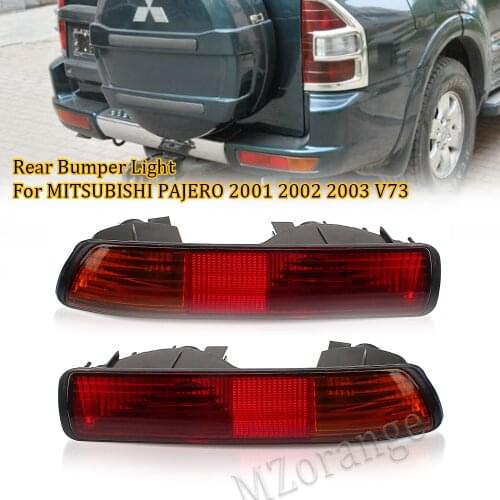 Car Lights Rear Bumper Reflector Light Brake Fog Lamp Tail Light With Bulbs For MITSUBISHI PAJERO 2001 2002 2003 V73