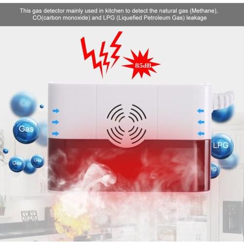 Wireless Independent GAS Detector Alarm Wireless Digital LED Display Natural Leak Combustible Gas Detector For Home Alarm System