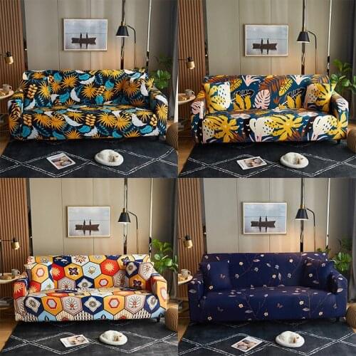 Plant Leaf/Flower Print Sofa Cover Slipcover Stretch Sofa Covers for Living Room Elastic Couch Chair Cover Sofa Towel 1-4-seater