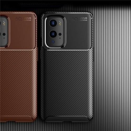 For OnePlus 9 Pro 8 Pro Case Carbon Fiber Back Cover Soft TPU Shockproof Silicone Case for Oneplus 8T Nord N10 N100 Funda Case