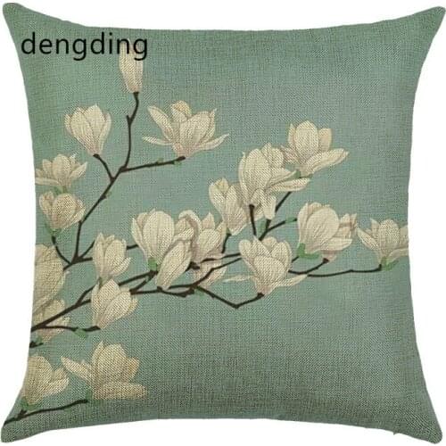 Pillow cases Plant lavender linen/cotton flower design pillow case Home decorative pillow cover seat pillow case