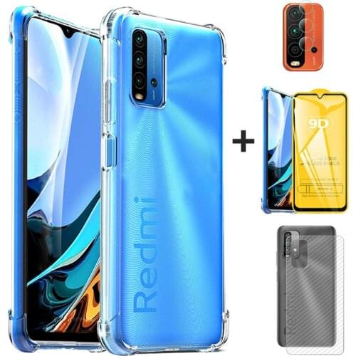Case For Xiaomi Redmi 9T Phone Case + Glass Redmi Note 9 T Case Transparent Back Cases Xiaomi Redmi9T Silicone Cover RedmiNote 9T 9 Pro Coque Xiomi redmi note 9t Funda Xaomi Redmi Note 9T 5G Schockproof Case