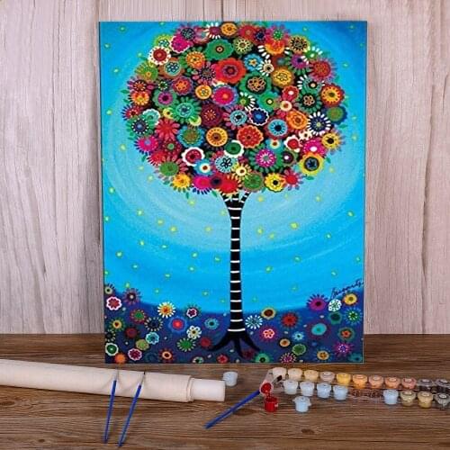 Flower Coloring By Numbers Painting Set Acrylic Paints 40*50 Painting On Canvas Home Decor For Kids Wholesale For Handiwork