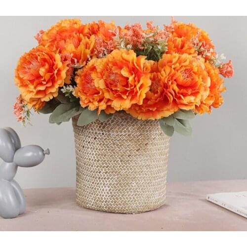 1pc Peony Artificial Silk Flower Bouquet for Home Floral Arrangement Decoration Wedding Party Road Guide Fake Flowers