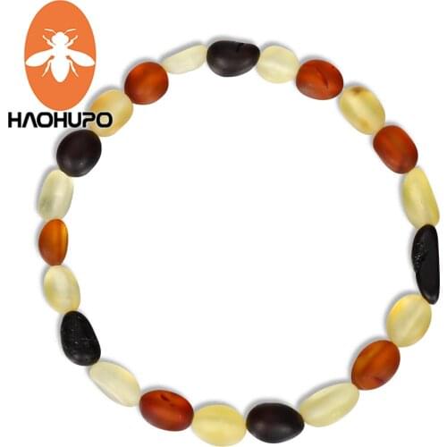 Hao Hu Po Classic Amber Bracelets Original Baltic Amber Raw Baroque Beads Teething Necklace for Unisex Supply GIC Certificate