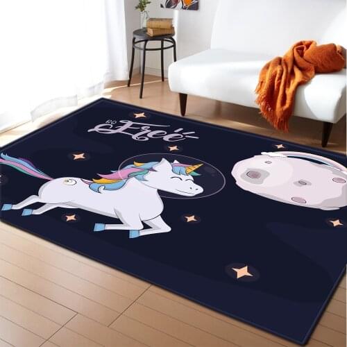 Kid unicorn carpet living room and bedroom large rug cartoon baby Nordic home girl heart decoration bedroom floor mat customized