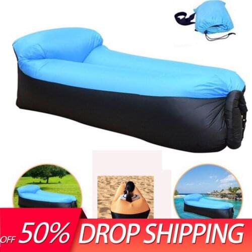 Beach Lounge Chair Inflatable Fast Folding Outdoor Furniture Colorful Camping Sofa Portable Lounge Chair Sleeping Bag