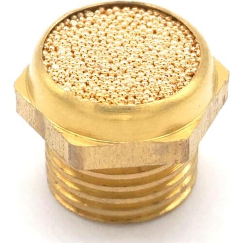 LOT 5 1/8" BSP Male Thread Brass Flat Cylinder Pneumatic Air Breather Silencer Vent Muffler Connector fitting For Denoiser