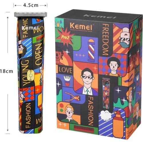 Kemei Personality Graffiti Electric Hair Clipper Men Barber cordless Beard Trimmer Chargeable Hair Cutting Mower Machine 50G