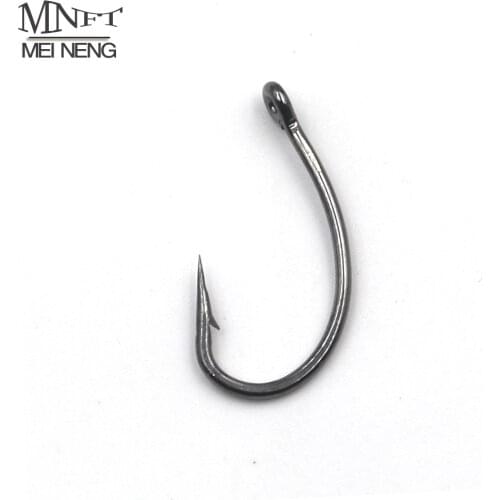 MNFT 50PCS High Carbon Steel Carp Hooks Non-stick Coating Carp Fishing Hook Rig Hooks Matt Black Size 6 , 8 , 10 Fishing Tackle