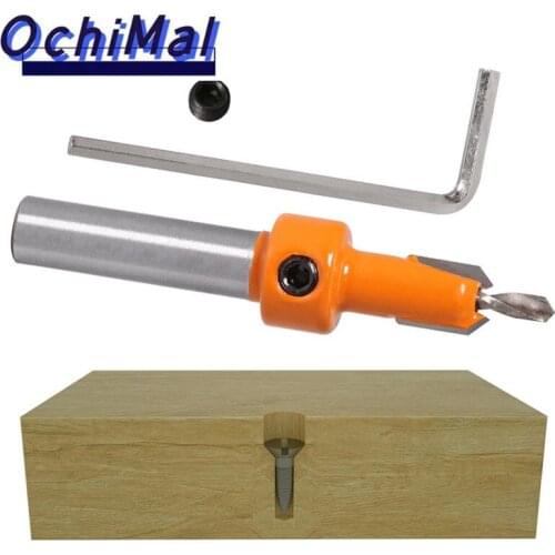 5Pcs Carbide Countersink Router Bit Set Screw Extractor Demolition Tip 8mm Shank HSS for Wood Milling Cutter Hardened Steel