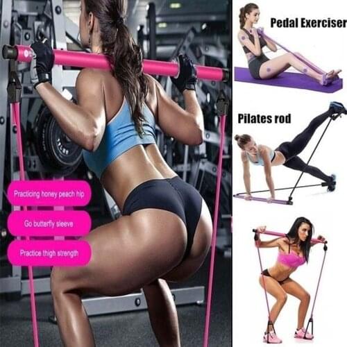 New Fitness Yoga Pilates Bar Stick Crossfit Resistance Bands Trainer Yoga Pull Rods Pull Rope Portable home Gym Body Workout