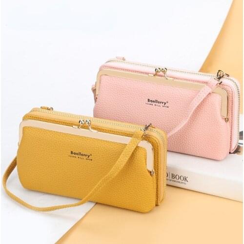 New Mobile Phone Bag Female Korean Litchi Pattern Large-capacity Diagonal Bag Fashion Zipper Horizontal Wallet