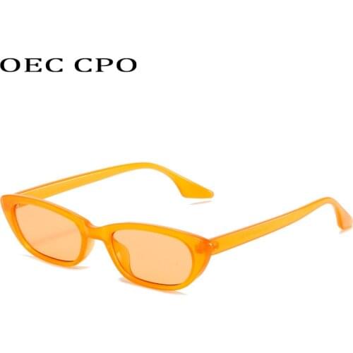 OEC CPO Fashion Small Square Sunglasses Women New 2021 Colorful Rectangle Sun Glasse Female Shades Colorful Eyeglasses UV400