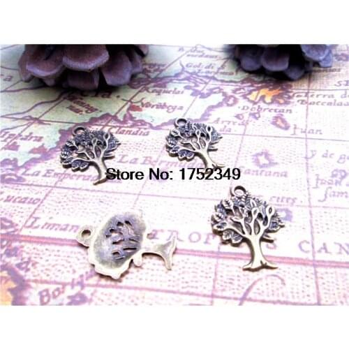 25pcs-Tree Charms, Antique Tibetan Silver Tone Beautiful Detail tree pendants/charms 21x17mm
