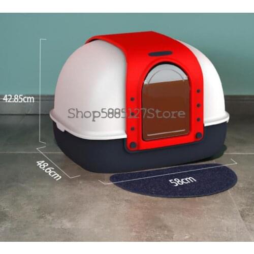 Cat Litter Pan Fully Enclosed Super Large Enclosed Deodorant Double Flap Anti Splash Cat Litter Pan Cat Toilet