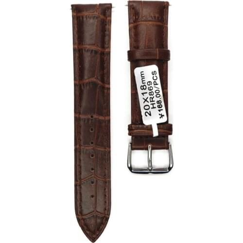 Watch Band 12mm 14mm 16mm 18mm 19mm 20mm 21mm 22mm 24mm Bamboo Dark Coffee Watchband Split Leather Second Genuine Leather Strap