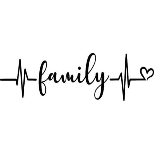 Heartbeat Liveline Family Word Decal Window Glass Car Sticker Decal AL386