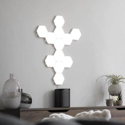 Modern LED Touch Sensitive Hexagonal Night Lights Quantum Modular LED Night Light Creative Bedside Room Art Decoration Wall Lamp