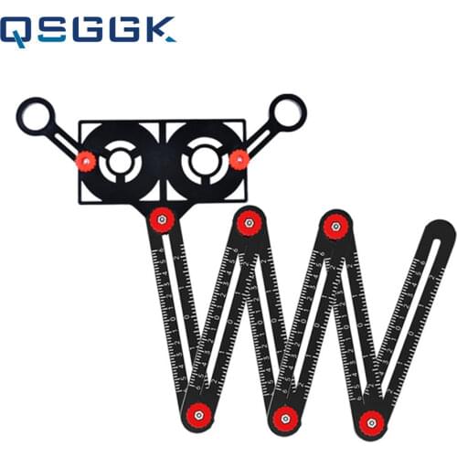 Construction Tools 6 Fold Ruler Ceramic Tile Hole Opener Measuring Positioning Device Easy To Use Aluminum Alloy Durable