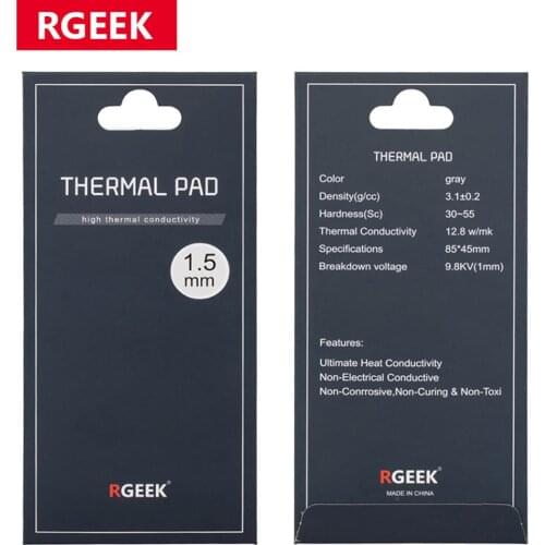 RGeek High Perfermance 12.8W/mK Thermal Grease Pads CPU GPU Heatsink Cooling Conductive Silicone Pad Cooler Thermal Pad Mat