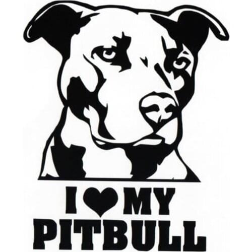 Personality I LOVE MY PITBULL Car Sticker Windshield Bumper Motorcycle Decor High Quality Vinyl Cover Scratches Waterproof PVC