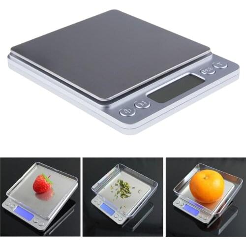 3kg/0.1g 500g/0.01g High Precision Stainless Steel Digital LCD Jewelry Food Electronic Scales Home Kitchen Measuring Tools