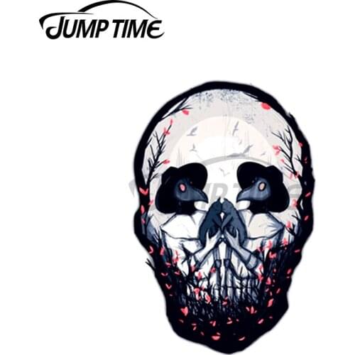 Jump Time 13 x 9.6cm For Fall Children Skull Funny Car Stickers Motorcycle Personality Decal Windshield Car Styling
