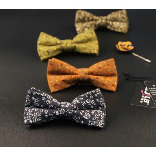 11color new arrived high-grade Korean fashion designer mens women bow tie cotton printed flower floral bowtie business 50pcs/lot