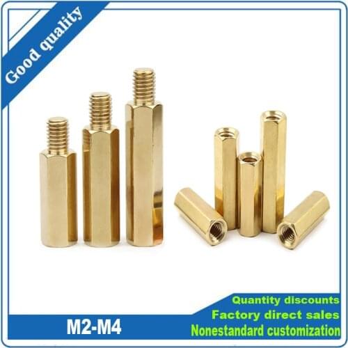 Single Head Hexagonal Copper Column M2 M2.5 M3 M4 Hex Nut Standoff Pillar M-F-F Male-Female Female Spacer PCB Board Motherboard