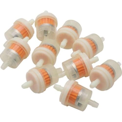 10Pcs 4/25'' 4mm Hose Motorcycle Scooter Gasoline Filter Clear Inline Gas Fuel