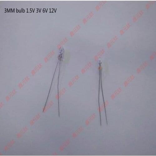3mm lamp bulb 1.5v 3v 6v 12v Warm yellow light Rice bulb glass bulb highlight osram lamp 1000pcs/lot