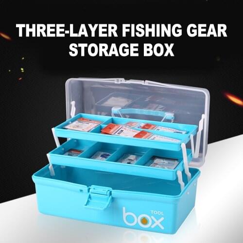 3 Layers Portable Fishing Storage Case Durable Tackle Box Plastic Waterproof Equipment Fish Lure Organizer 32x15.5x15.5cm X416G