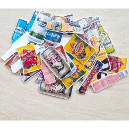 30/50PCS STOCK CLEARANCE INVENTORY Mix Assorted Wine Beer Drinks Chocolate Bar Flatback Planar Resins DIY Craft Embellishments