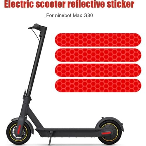 4x Electric Scooter Parts Decals Night Safety Reflective Stickers Electric Lightweight Element Decoration for Ninebot