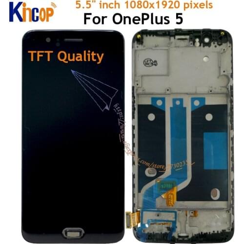 5.5''100% Tested Oneplus 5 LCD Display Screen Touch Panel Complete Assembly Oneplus 5 A5000 Five LCD Digitizer Display+ Frame