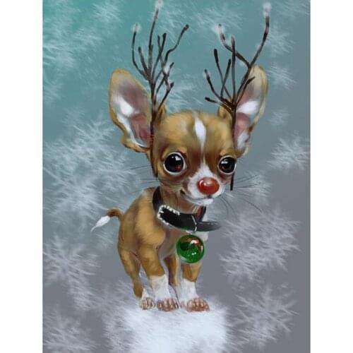 5d Diy Diamond Painting pet chihuahua dog Animals pictures Full Square Round Diamond Embroidery Mosaic Cross Stitch Home Decor