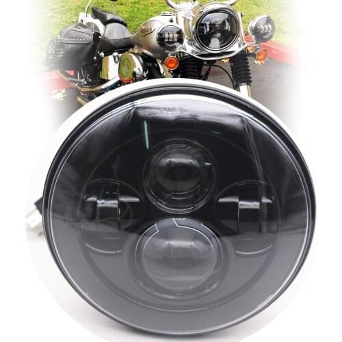Motorcycle Accessories 7 Inch Led Headlight 40W Hi Low Beam Round Headlamp Black/Chrome