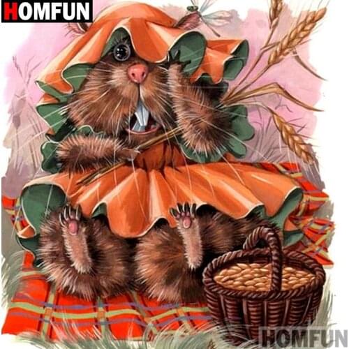 HOMFUN Full Square/Round Drill 5D DIY Diamond Painting "Cartoon squirrel" 3D Embroidery Cross Stitch 5D Decor Gift A17202