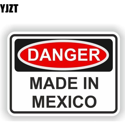 YJZT 14.1CM*10.2CM Warning MADE IN MEXICO Car Sticker Car Accessories 6-1985