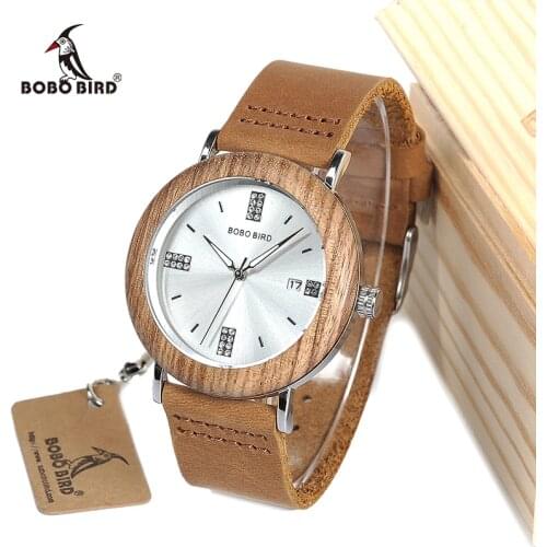 BOBO BIRD V-O28 Luxury Brand Unisex Watches Japan Movt Quartz Watch Stainless Steel Case Wristwatch with Auto Date Diplay