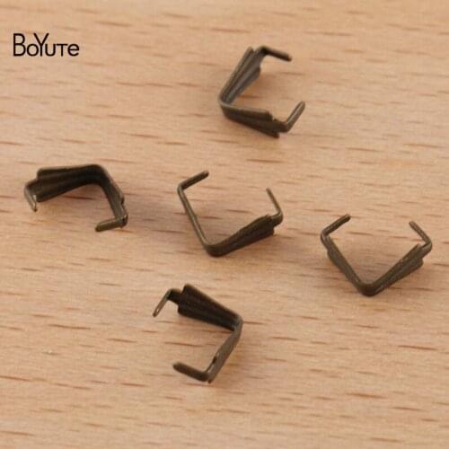 BoYuTe (500 Pieces/Lot) 6MM Metal Brass Striped Clasp Materials DIY Handmade Jewelry Accessories Wholesale