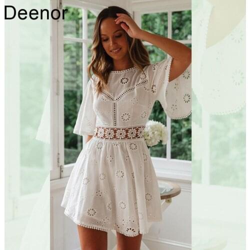 Deenor White Summer Dresses