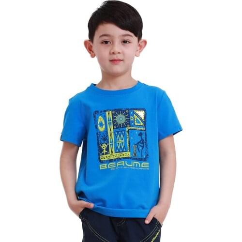 Beaume childrens T-shirt round neck comfortable breathable short sleeve fashion print FEE52159