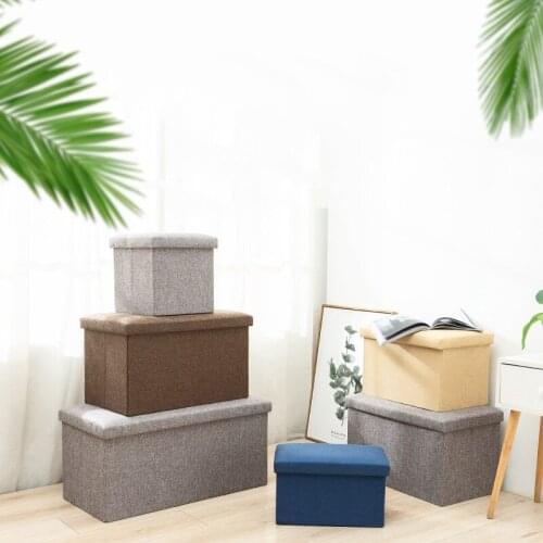 Household Storage Stool Fashion Chair Living Room Upholstered Stool Household Furniture Solid Color Shoe Stool 38*38*38