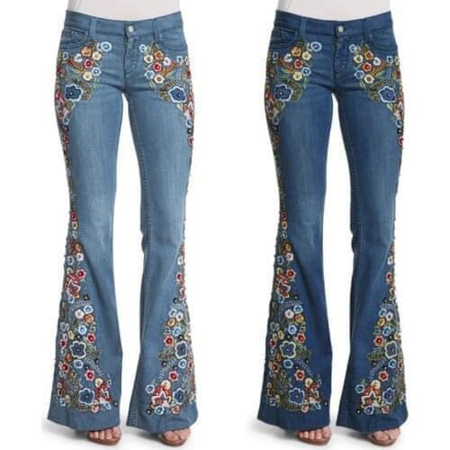 JAYCOSIN Women's Jeans With Embroidery