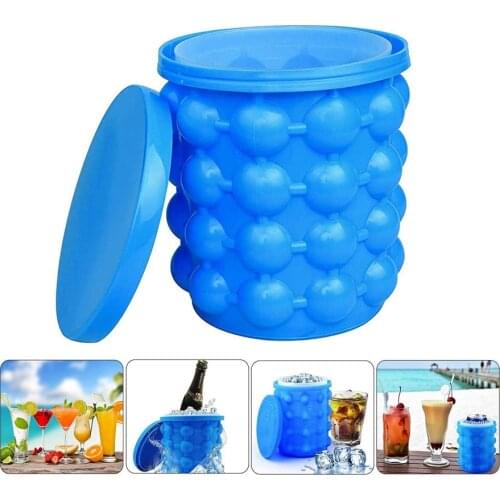 Ice Cube Mold Ice Trays Large Silicone Ice Bucket Portable Saving Ice Cube Maker Frozen Whiskey Cocktail Beverages Kitchen Tools