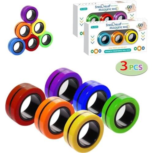 Funny Fidget Spinner Magnetic Bracelet Ring Unzip Toy Magic Ring Props Tools Anti Stress Figet Toys Stress Child Toys Relief